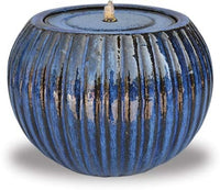 Sol stripe ball fountain with LED light, blue