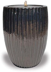 Sol stripe tall fountain with LED light, black