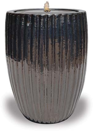 Sol stripe tall fountain with LED light, black