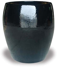 Sol tall belly planter, black