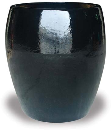 Sol tall belly planter, black