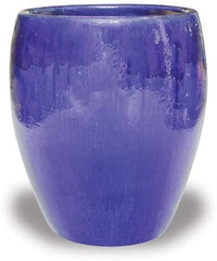 Sol tall belly planter, blue
