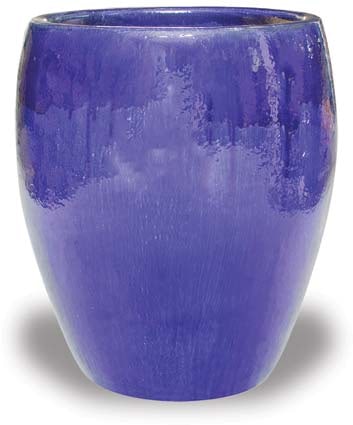 Sol tall belly planter, blue