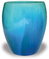 Sol tall belly planter, blue
