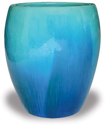 Sol tall belly planter, blue