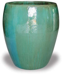 Sol tall belly planter, green