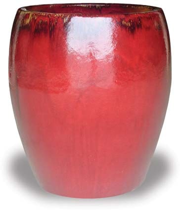 Sol tall belly planter, red