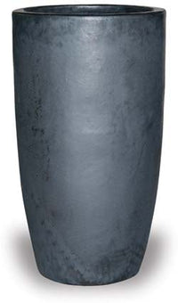 Sol tall round planter, black