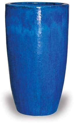 Sol tall round planter, blue