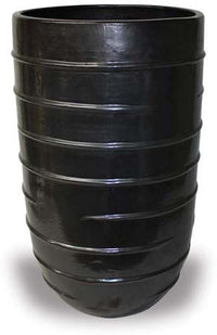 Sol tall round twisted planter, black