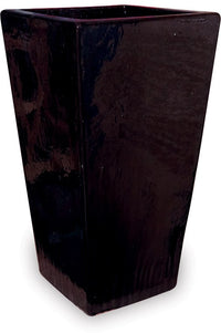 Sol tall square planter, black
