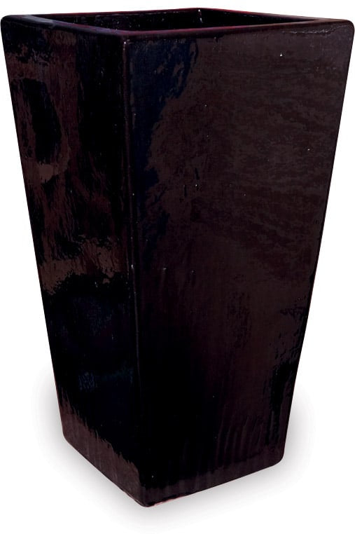 Sol tall square planter, black