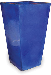 Sol tall square planter, blue