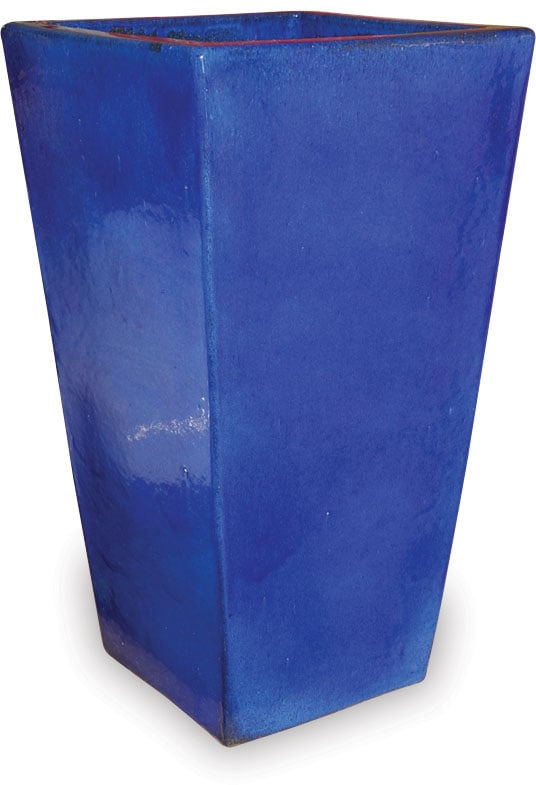 Sol tall square planter, blue