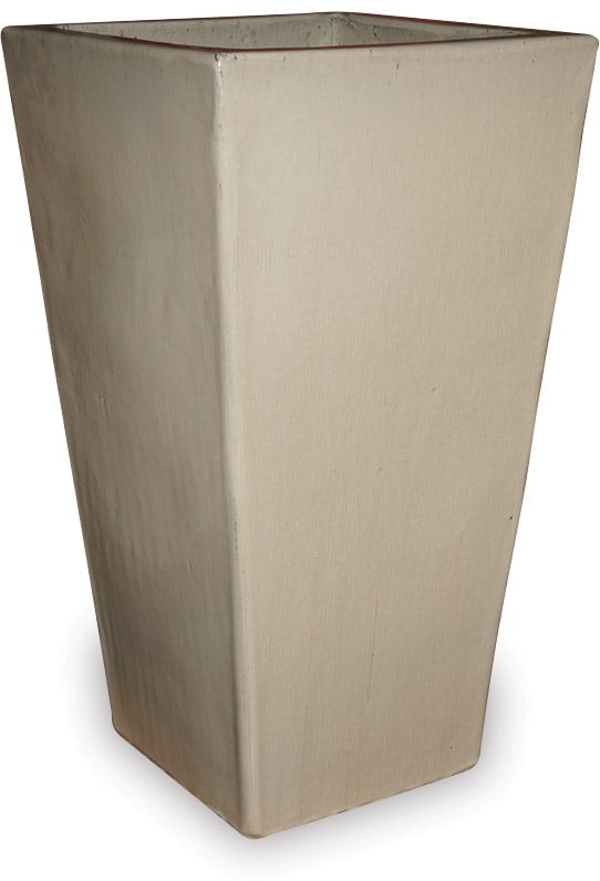 Sol tall square planter, cream