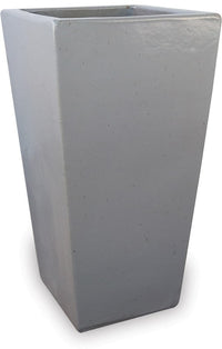 Sol tall square planter, grey