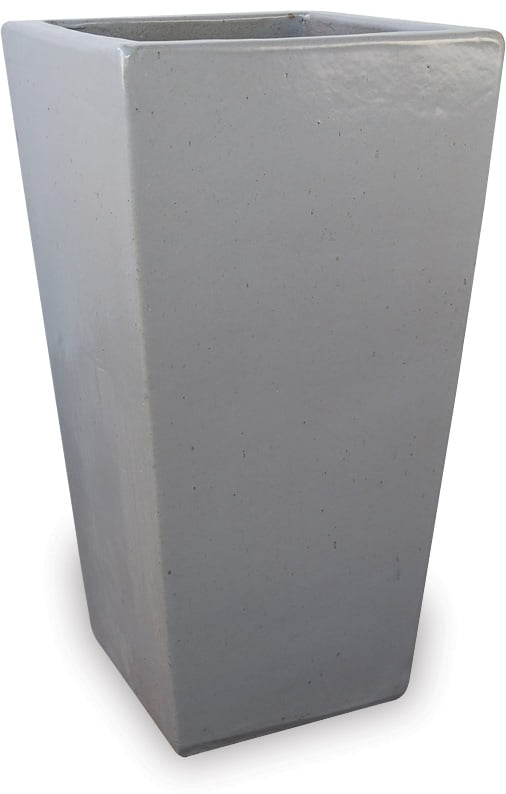 Sol tall square planter, grey