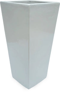 Sol tall square planter, white