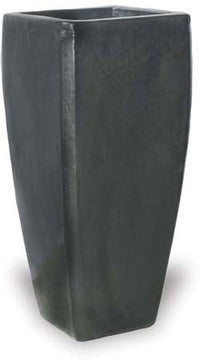 Sol tall tapered square planter, black