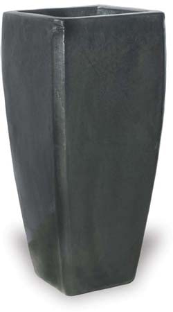 Sol tall tapered square planter, black