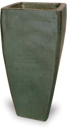 Sol tall tapered square planter, moss