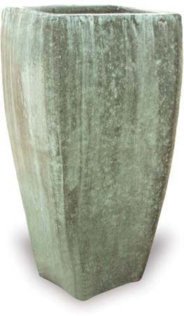 Sol tall tapered square planter, white