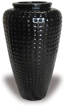 Sol tall waffle jar, black