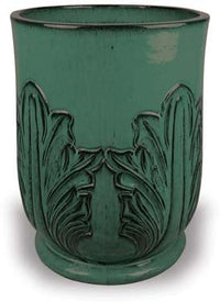 Sol urn with blooming flower, green