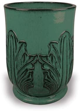 Sol urn with blooming flower, green