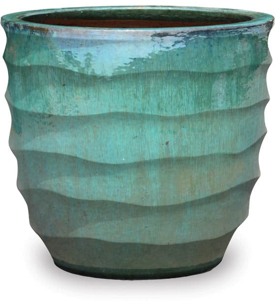 Sol wave round pot, green