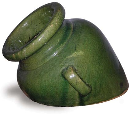 Sol welcome pot with handle, green