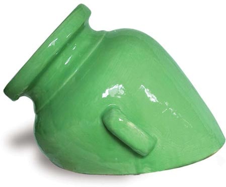 Sol welcome pot with handle, green