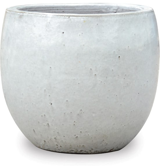 Sol white belly planter, white