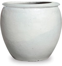 Sol white fishbowl planter, white