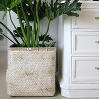 Yerba black square planter