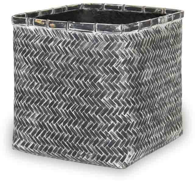 Yerba black square planter, black
