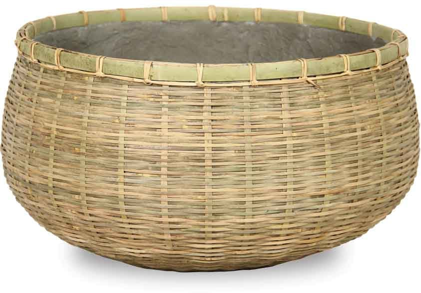 Yerba low round planter