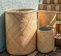 Yerba tall round longan seagrass pot