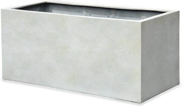 Zafra ulmus box planter, white